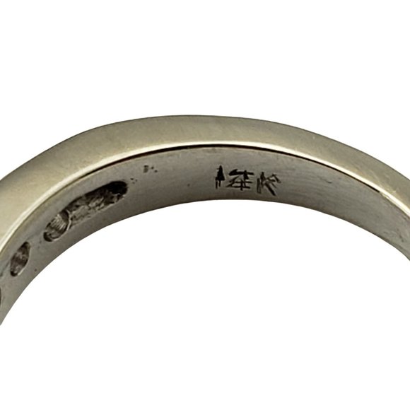 14 Karat White Gold Diamond Wedding Band Ring Size 6 #10076 - Picture 7 of 9